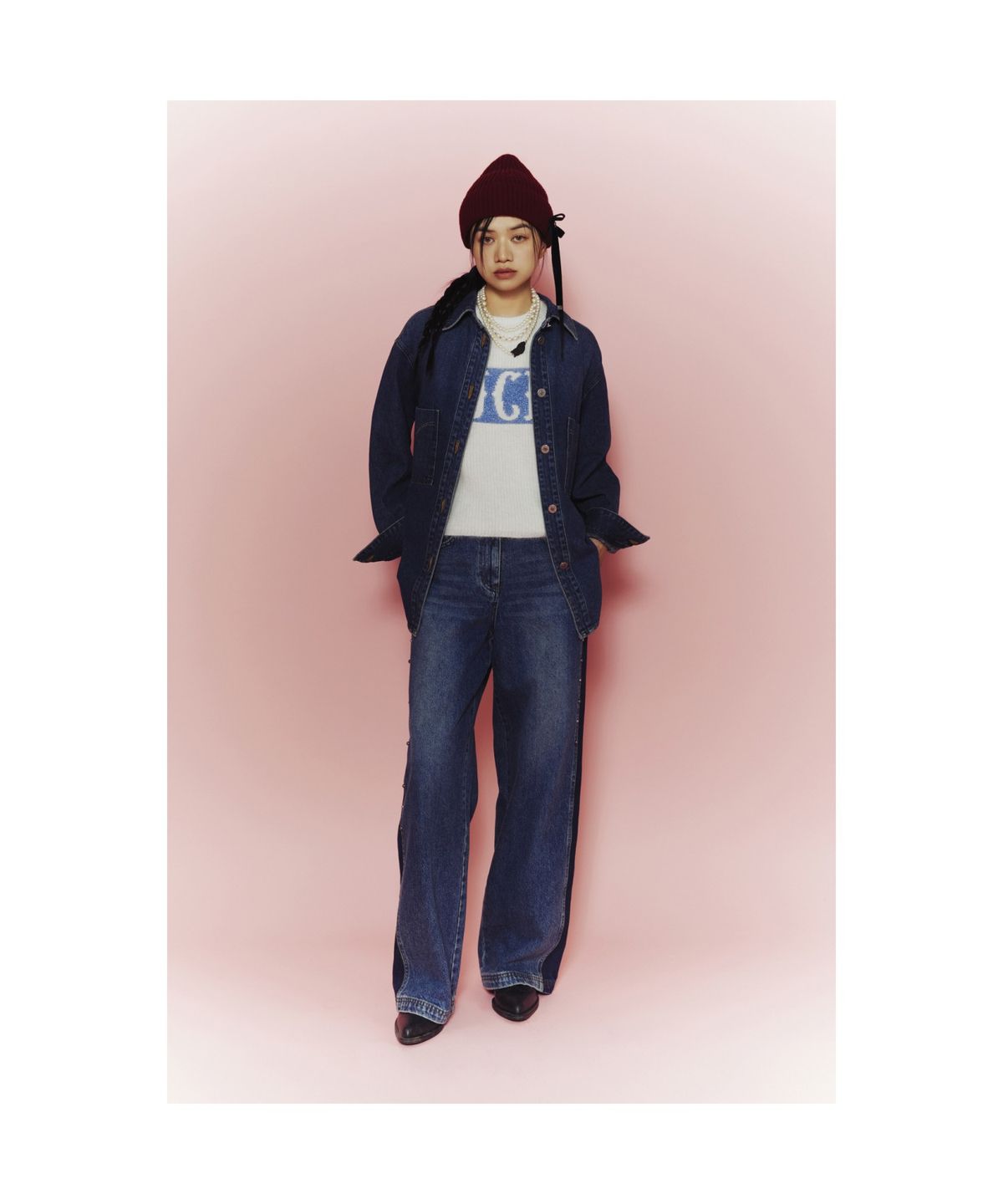 럭키슈에뜨(LUCKY CHOUETTE) [Holiday Edition] Angora Sleeveless Knit Pullover (ivory) LFWAS25020IVX