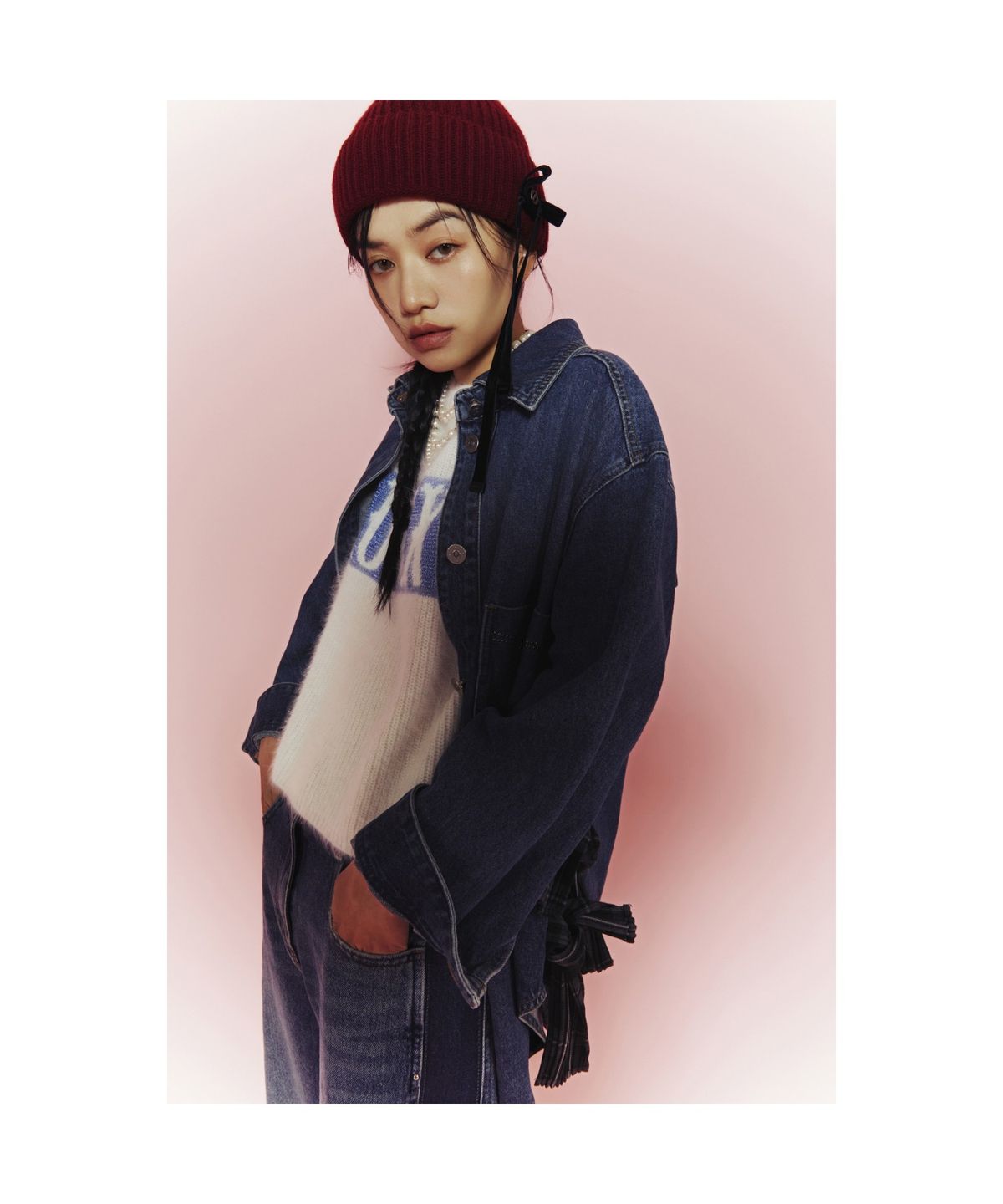 럭키슈에뜨(LUCKY CHOUETTE) [Holiday Edition] Angora Sleeveless Knit Pullover (ivory) LFWAS25020IVX