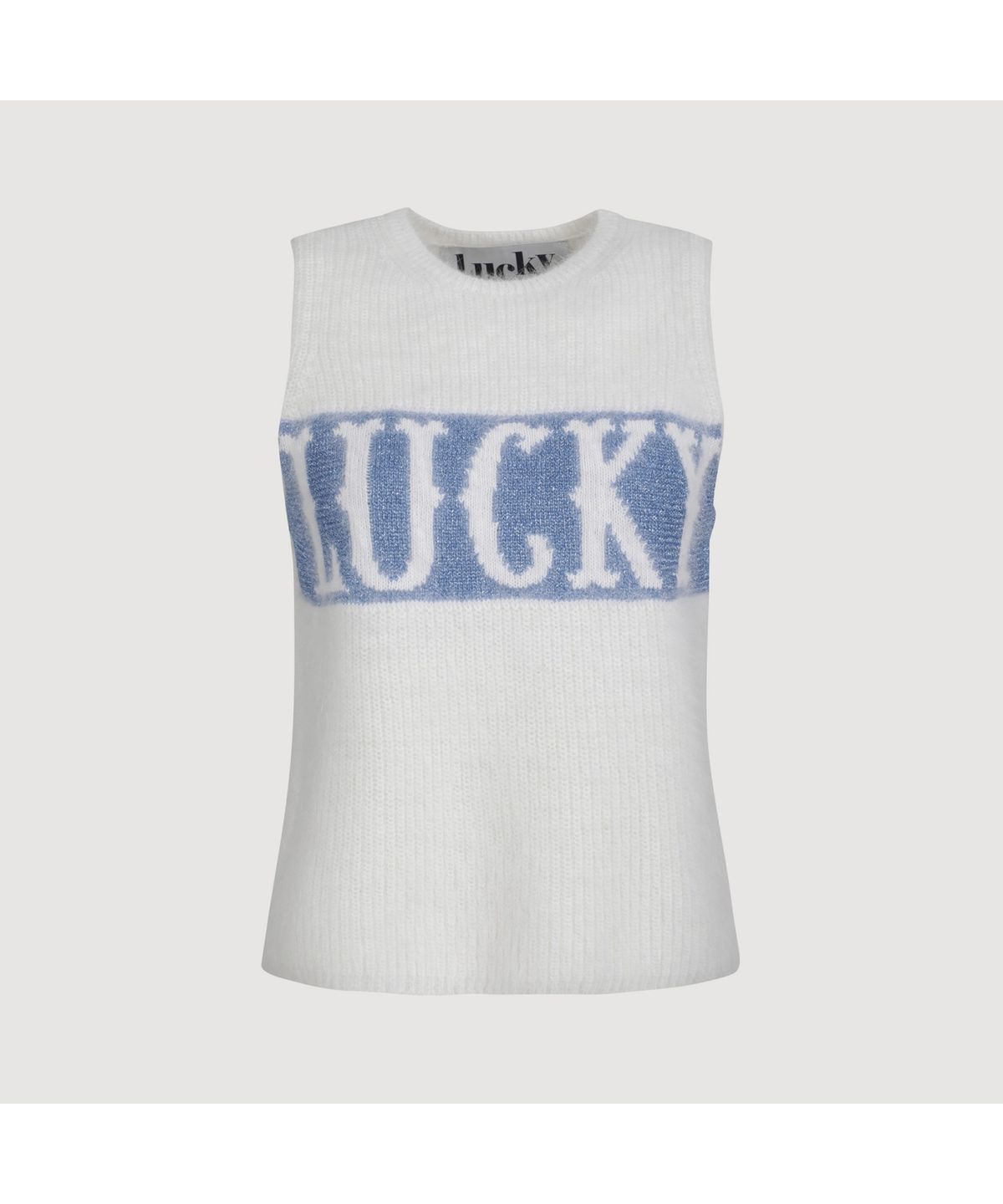 럭키슈에뜨(LUCKY CHOUETTE) [Holiday Edition] Angora Sleeveless Knit Pullover (ivory) LFWAS25020IVX