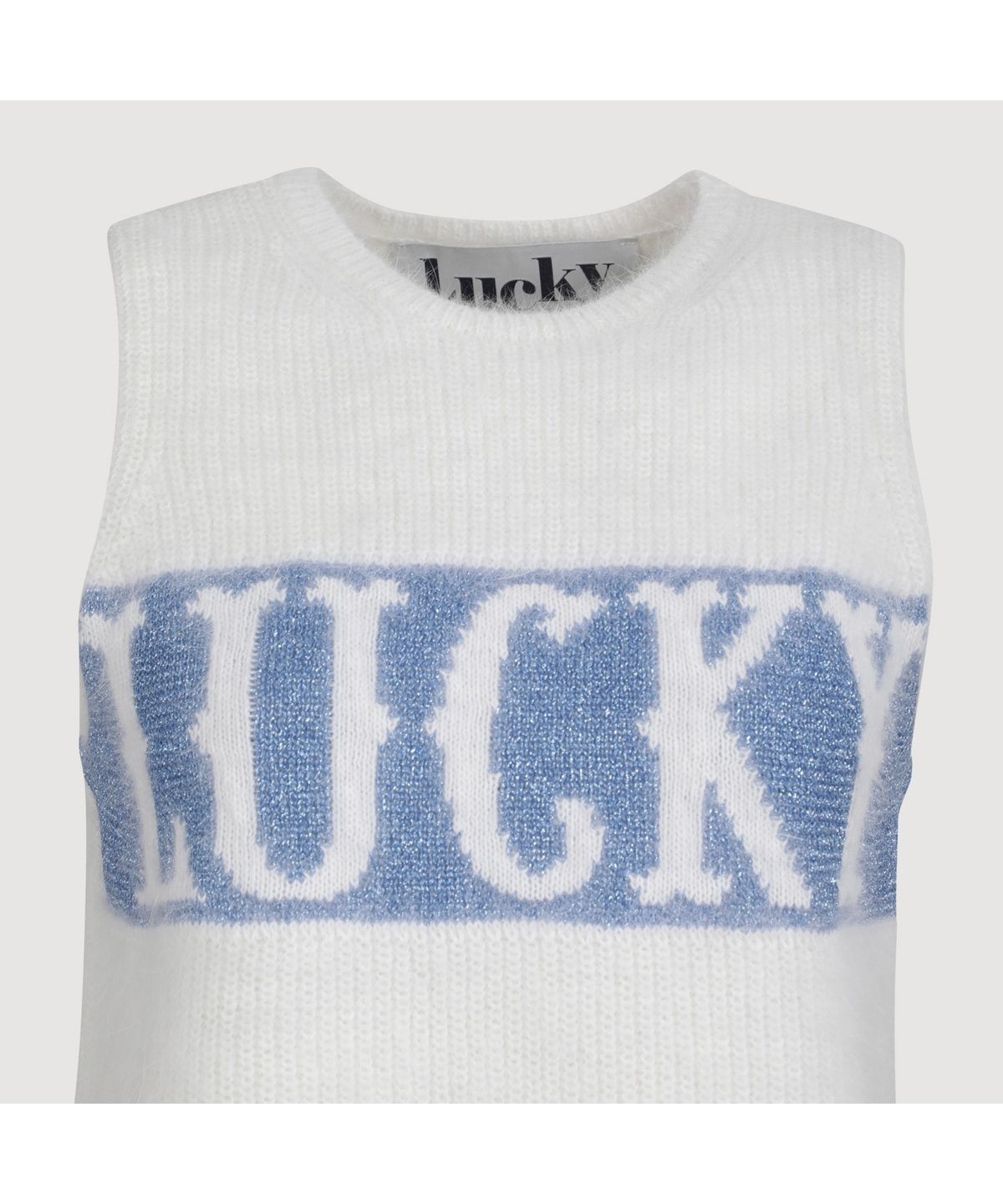 럭키슈에뜨(LUCKY CHOUETTE) [Holiday Edition] Angora Sleeveless Knit Pullover (ivory) LFWAS25020IVX
