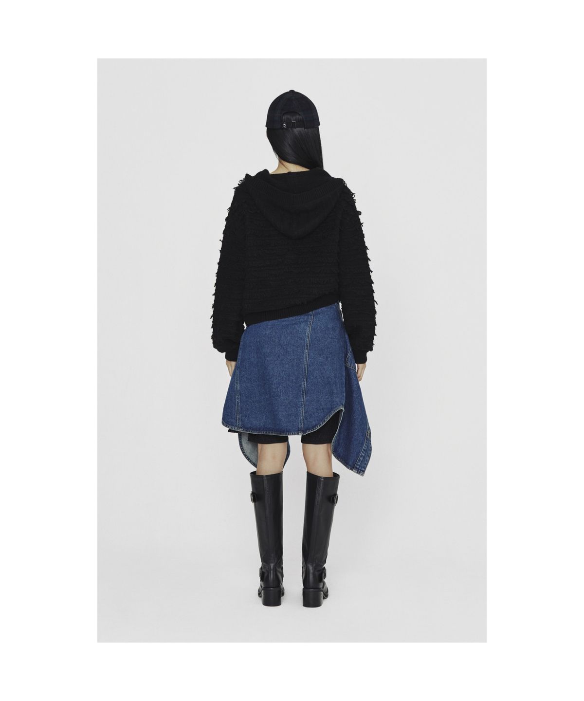 럭키슈에뜨(LUCKY CHOUETTE) [Holiday Edition] Loop Tissue Hoodie Knit Cardigan (black) LFWCS25010BKX