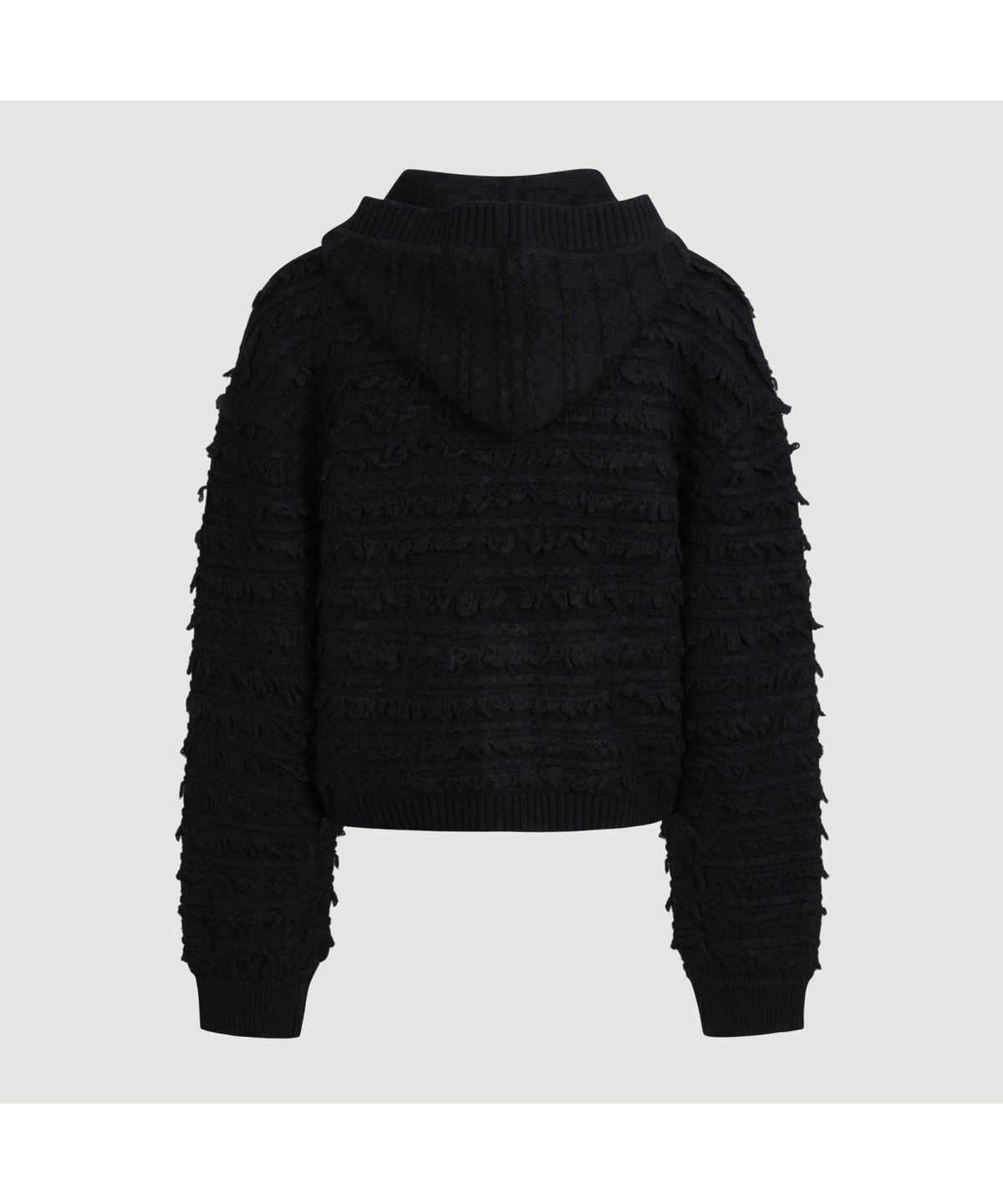 럭키슈에뜨(LUCKY CHOUETTE) [Holiday Edition] Loop Tissue Hoodie Knit Cardigan (black) LFWCS25010BKX