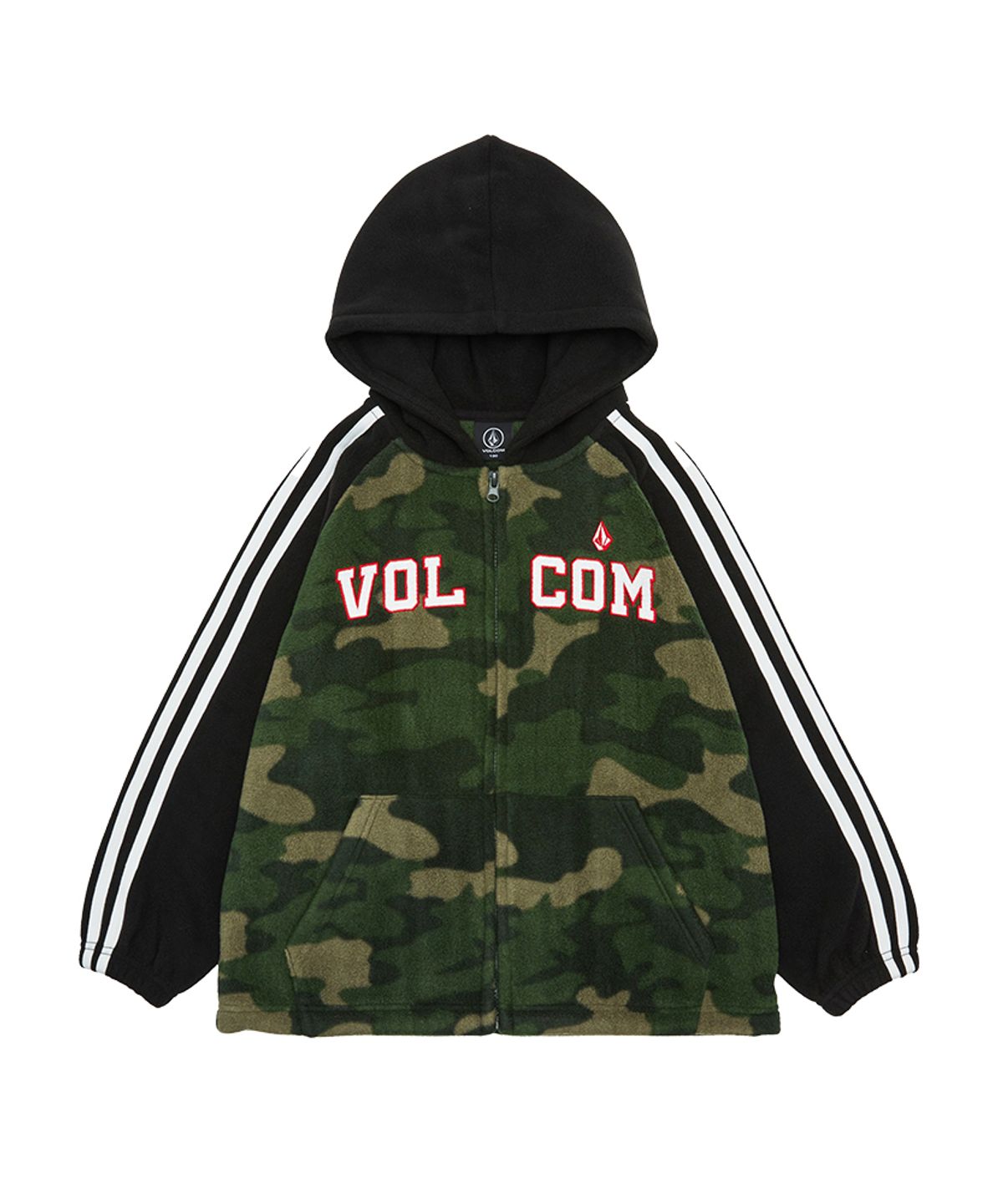 볼컴 키즈(VOLCOM KIDS) 밀리터리 플리스 후드집업_D4F314