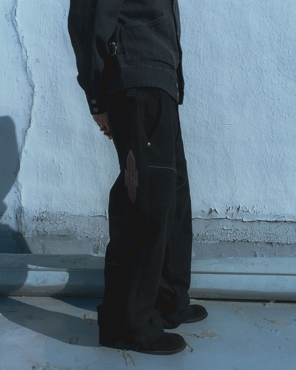 카락터(KARACTOR) Western boots cut work pants / Black