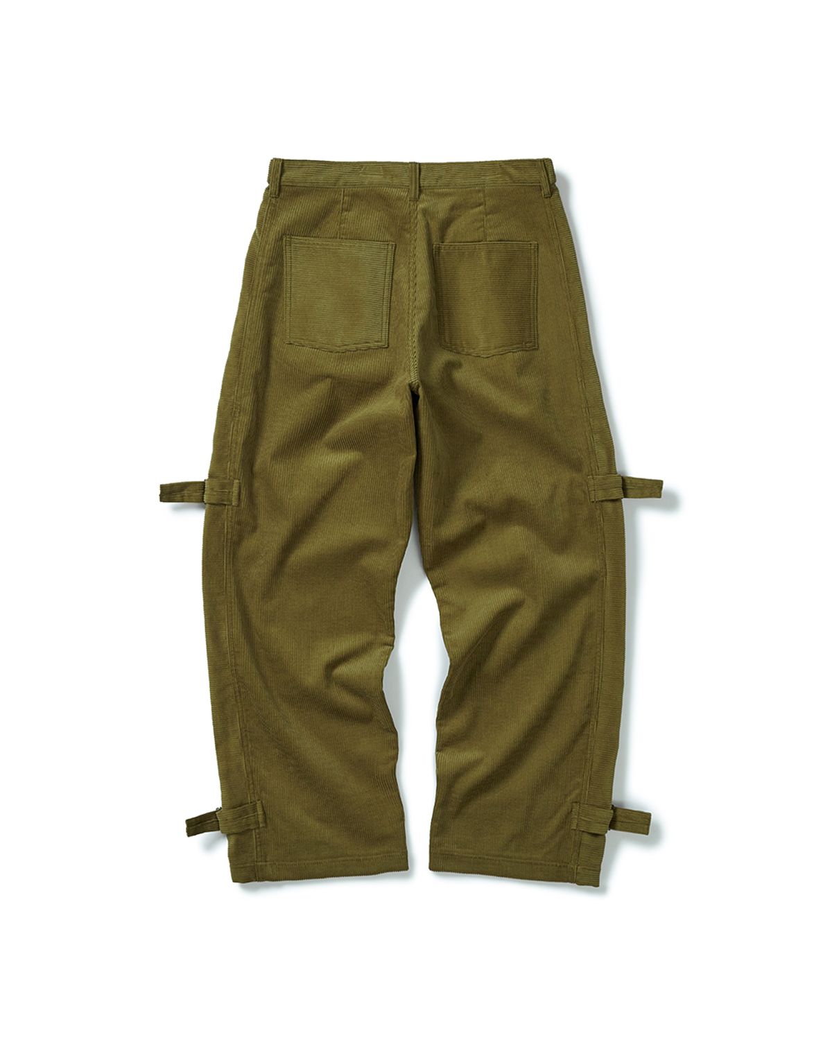 카락터(KARACTOR) One tuck strap corduroy pants / Olive