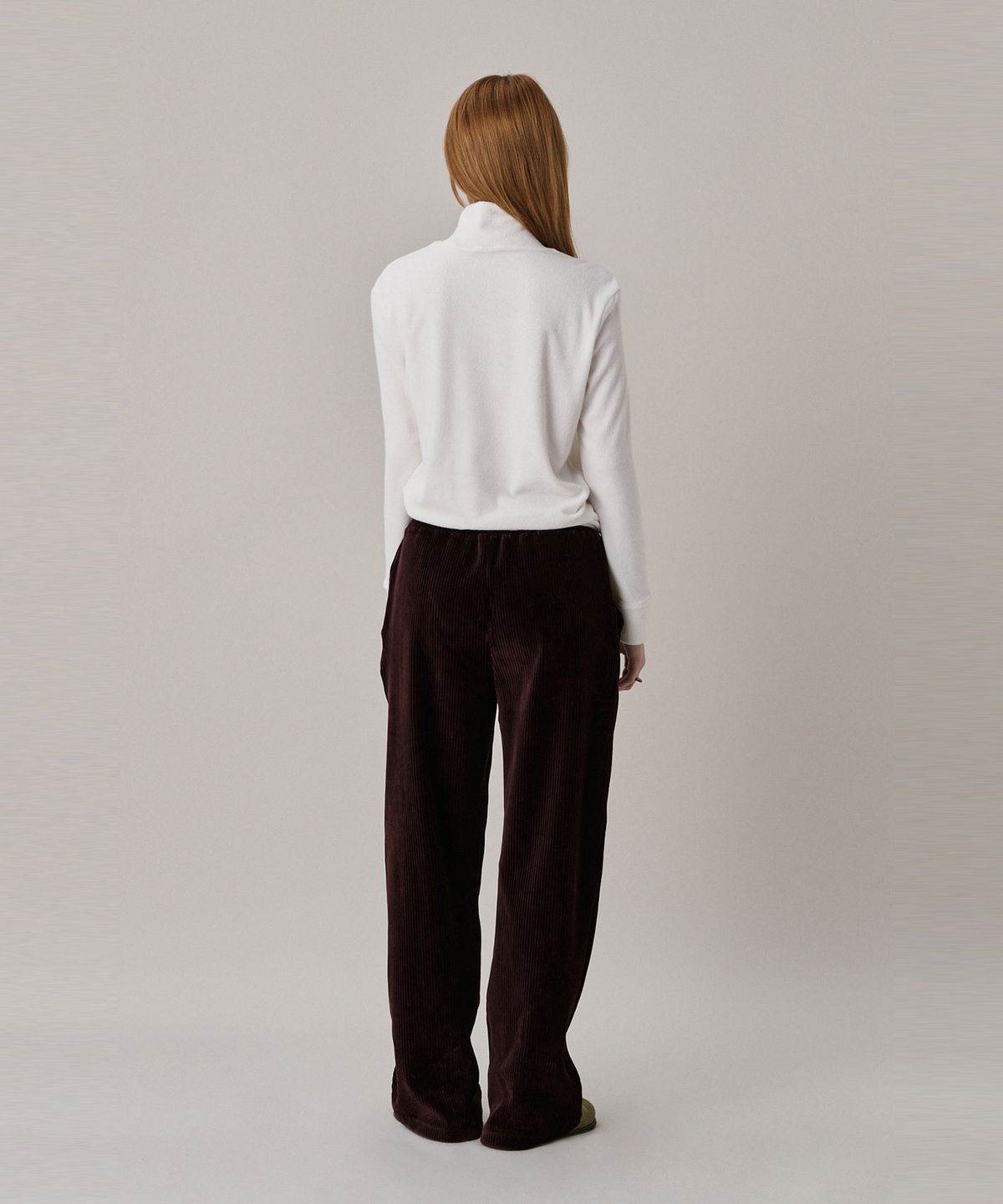 준준스페이스(JUNEJUNE SPACE) 24 Two Tone Velour Pants_Burgundy (24 투 톤 벨루어 팬츠_버건디)
