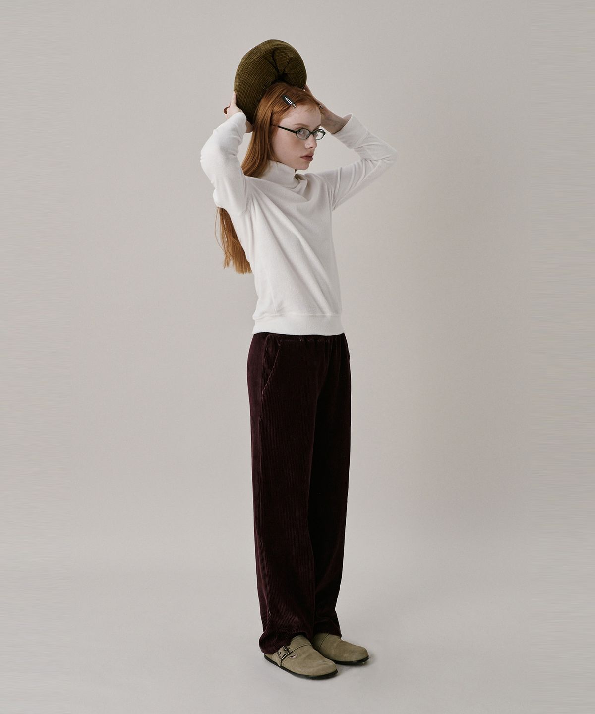 준준스페이스(JUNEJUNE SPACE) 24 Two Tone Velour Pants_Burgundy (24 투 톤 벨루어 팬츠_버건디)