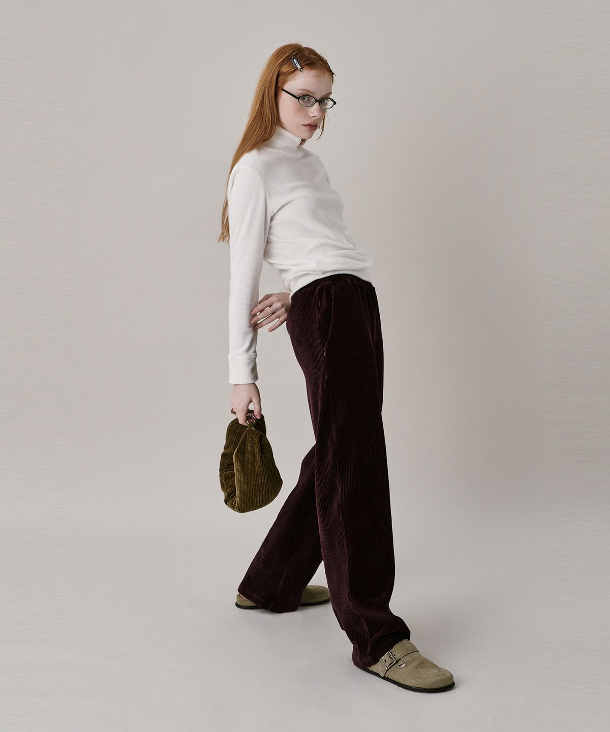 준준스페이스(JUNEJUNE SPACE) 24 Two Tone Velour Pants_Burgundy (24 투 톤 벨루어 팬츠_버건디)
