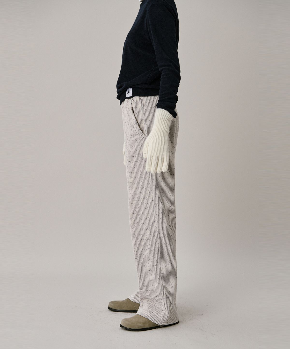 준준스페이스(JUNEJUNE SPACE) 24 Two Tone Velour Pants_Ivory (24 투 톤 벨루어 팬츠_아이보리)