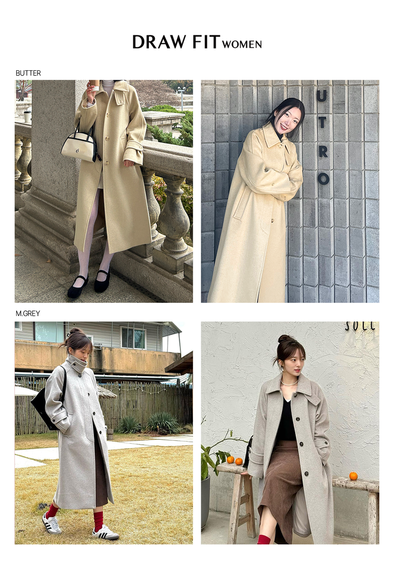 MUSINSA公式 | DRAWFIT WOMEN Soft cashmere single balmacan