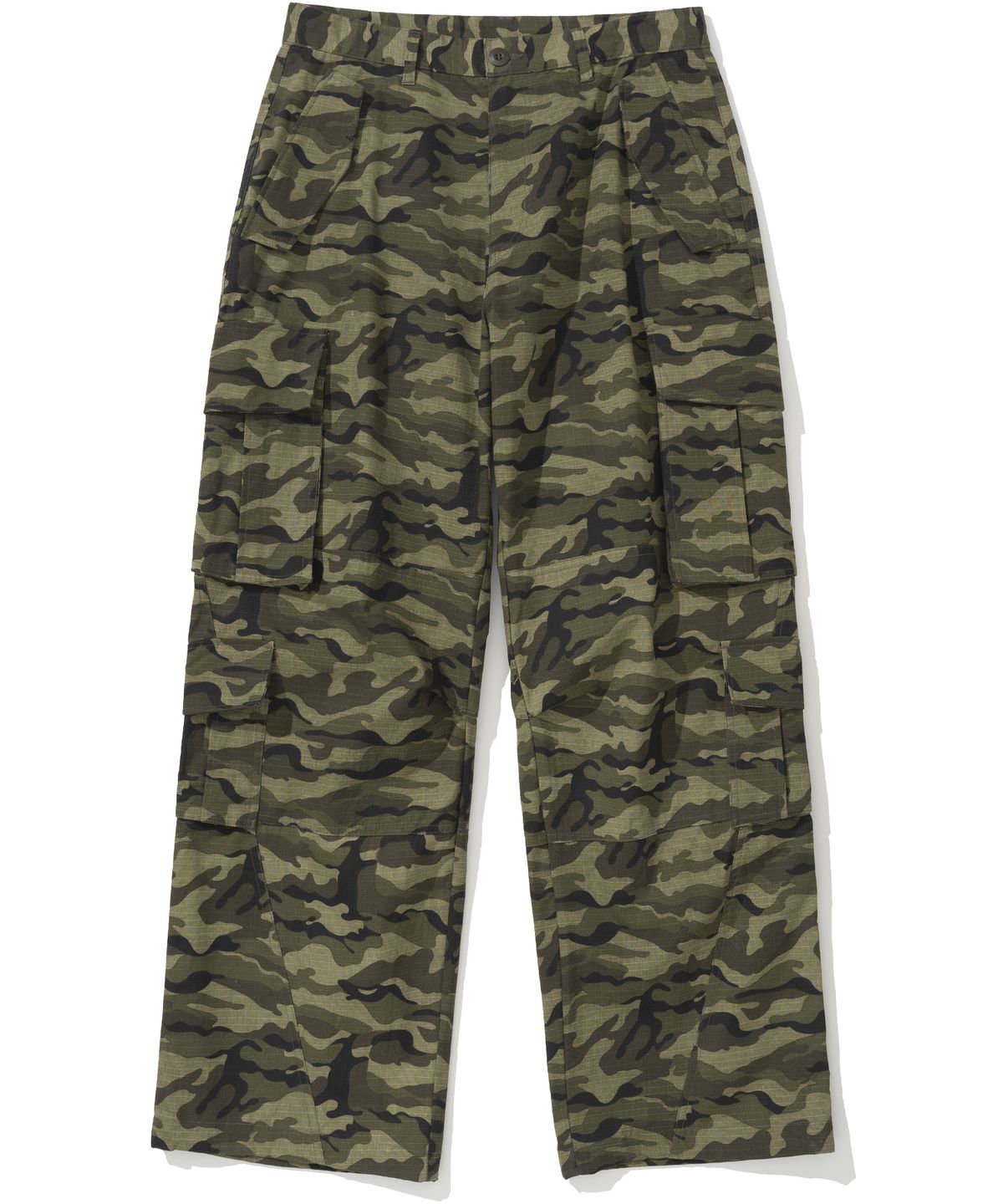 낫포너드(NOT4NERD) Ripstop Multi Pocket Semi Wide Pants - Camo Khaki