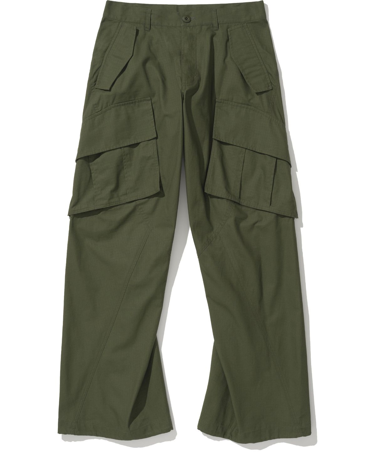 낫포너드(NOT4NERD) Ripstop Flare Fit Cargo Pants - Khaki