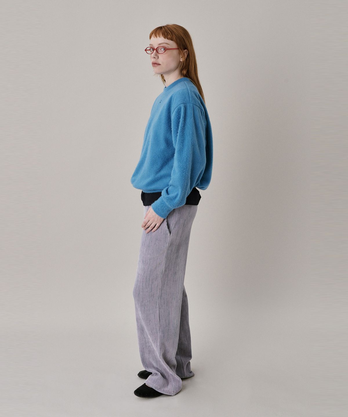 준준스페이스(JUNEJUNE SPACE) New Logo Fleece Sweatshirt_Blue (뉴 로고 플리스 스웻셔츠_블루)