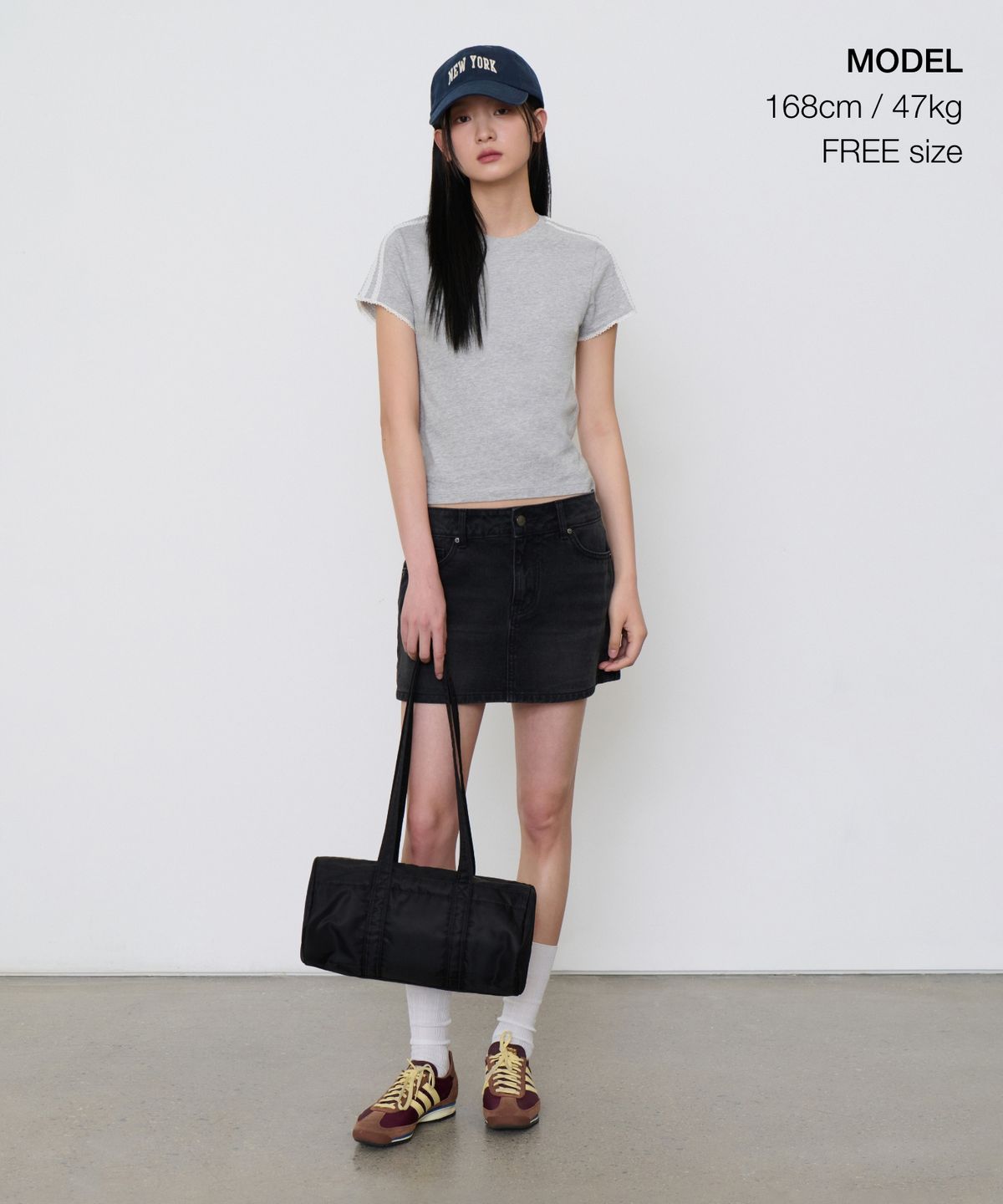 무신사 스탠다드 우먼(MUSINSA STANDARD WOMAN) 우먼즈 나일론 실린더 백 [블랙]