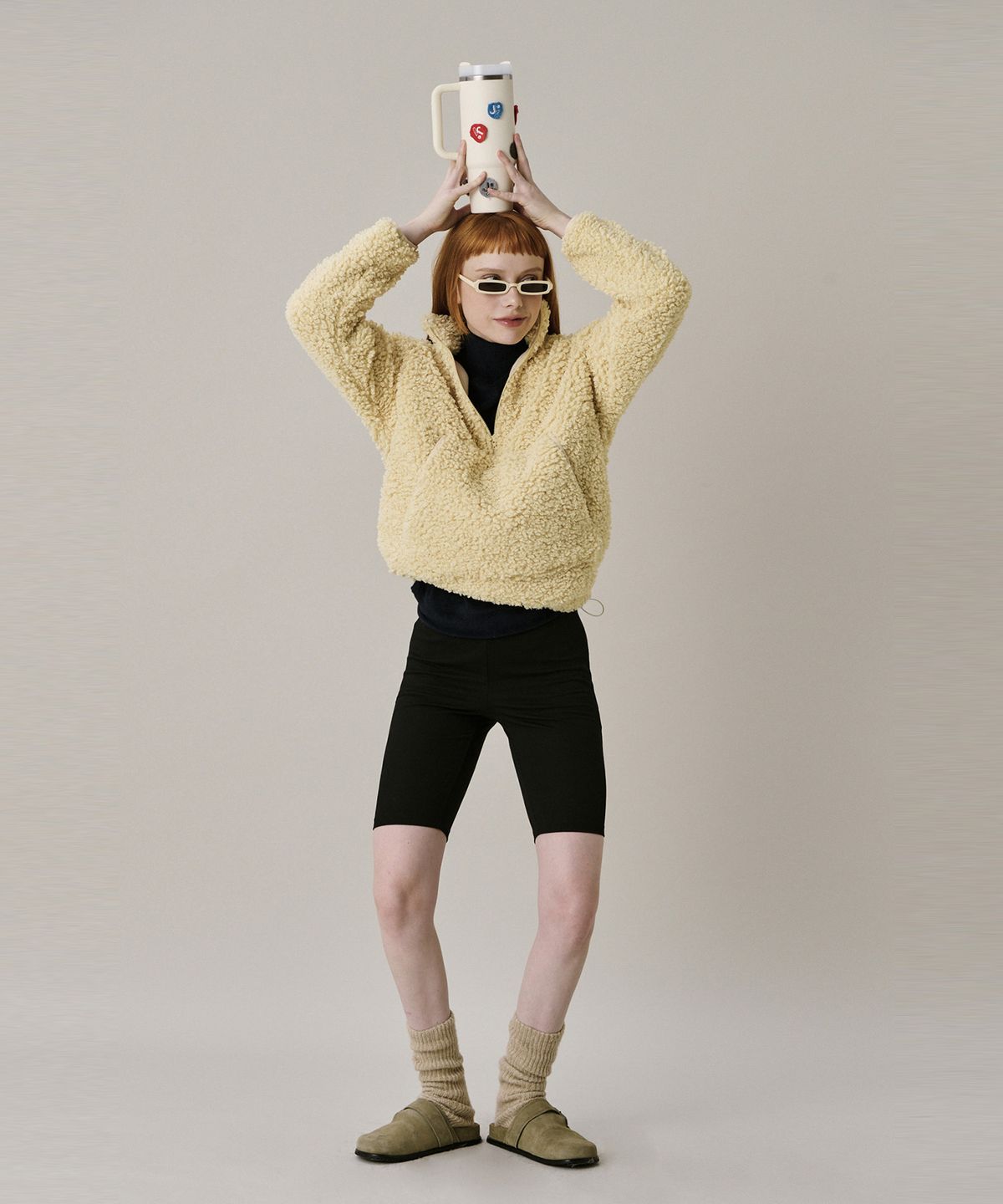 준준스페이스(JUNEJUNE SPACE) 24 Shearing Half Zip-up_Yellow (24 시어링 하프 집업_옐로우)