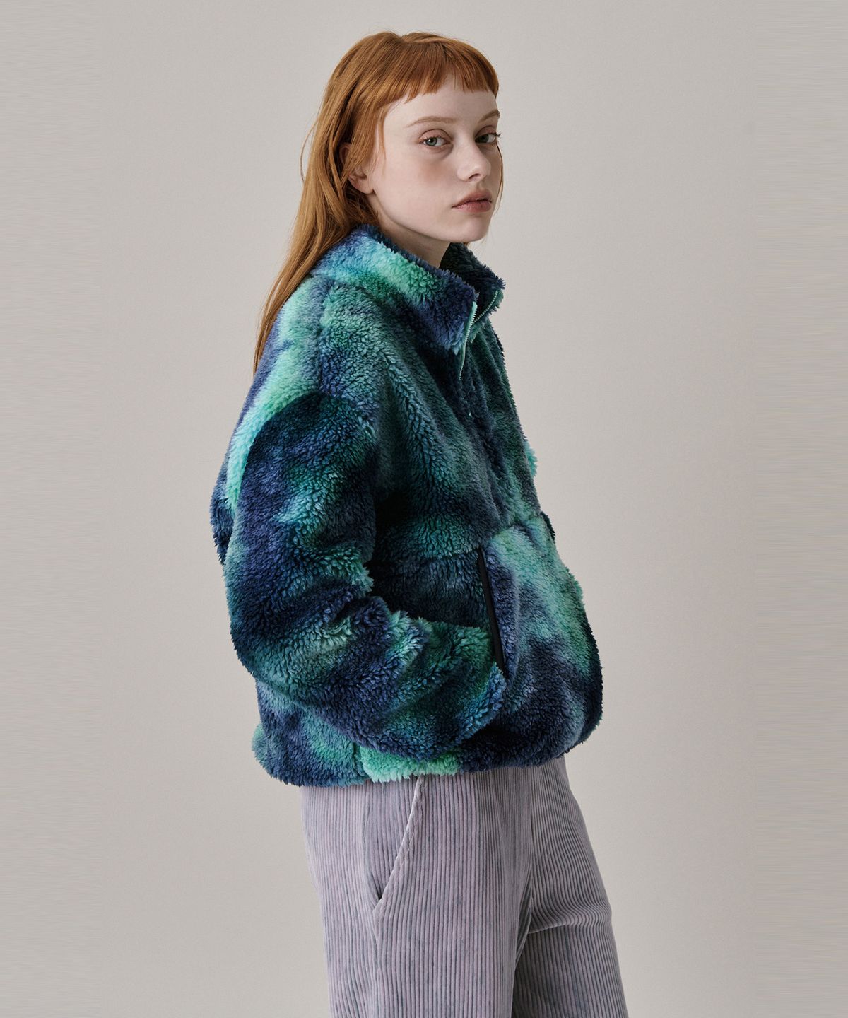 준준스페이스(JUNEJUNE SPACE) 24 Shearing Half Zip-up_Blue (24 시어링 하프 집업_블루)