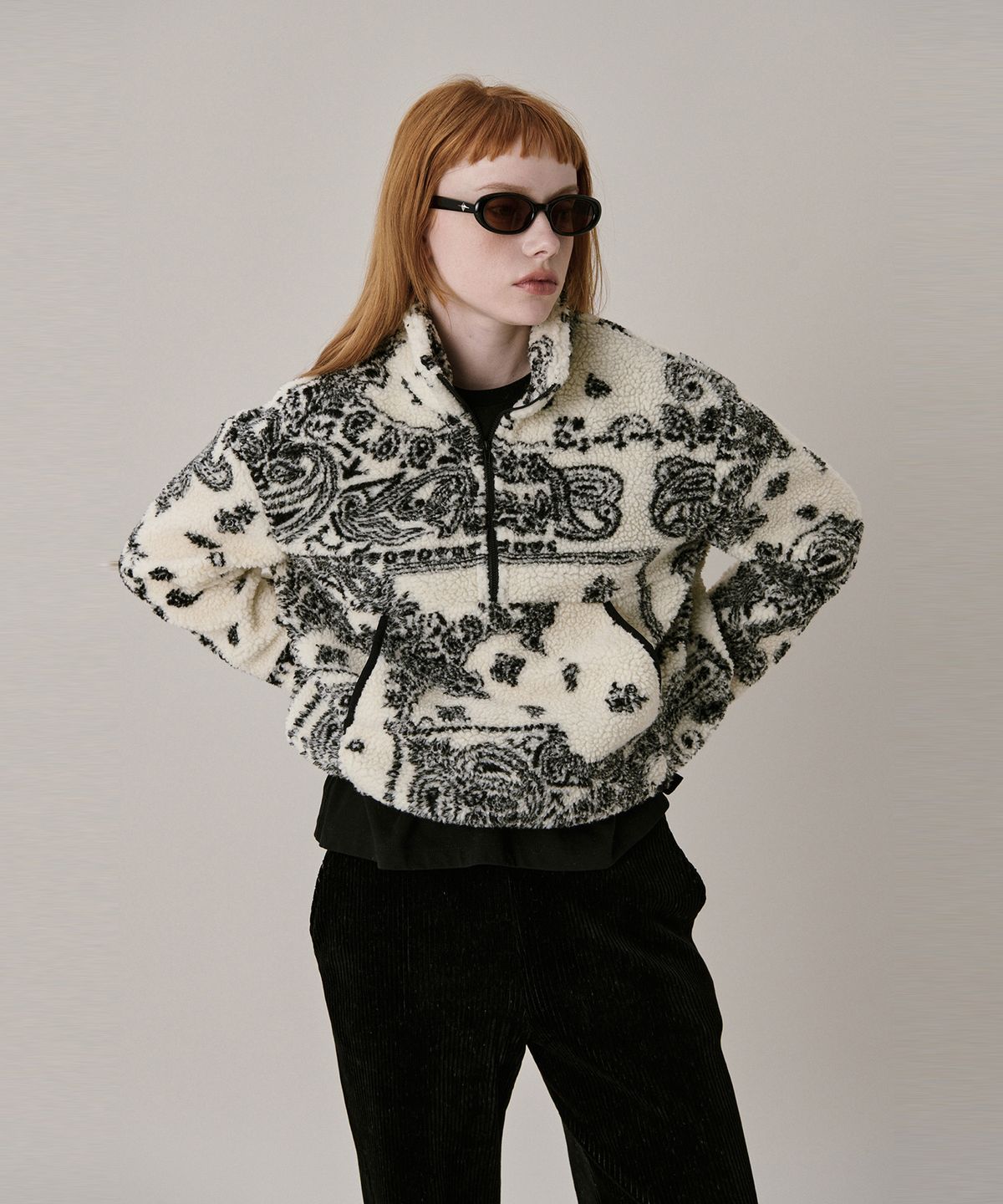 준준스페이스(JUNEJUNE SPACE) 24 Shearing Half Zip-up_Cream (24 시어링 하프 집업_크림)