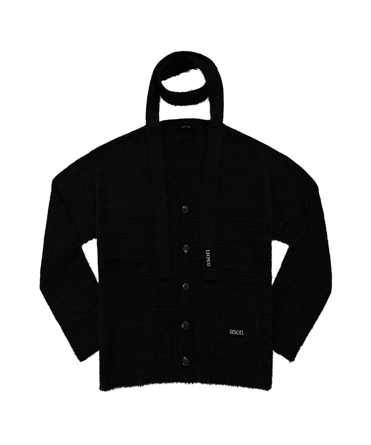 애즈온(ASON) LUCA TIE CARDIGAN / BLACK