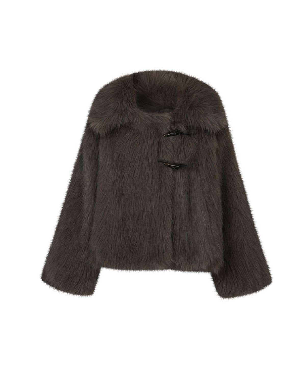 루루서울(LOULOUSEOUL) Fluffy Double Fur Jacket (Ash Brown)