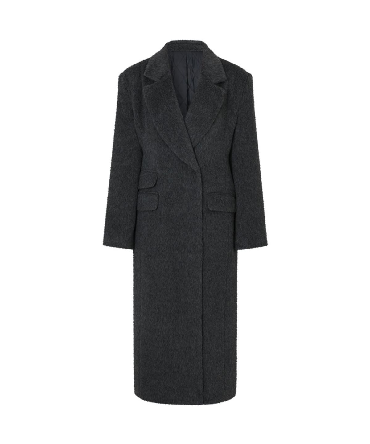 루루서울(LOULOUSEOUL) Alpaca Slim Fit Long Coat (Gray)