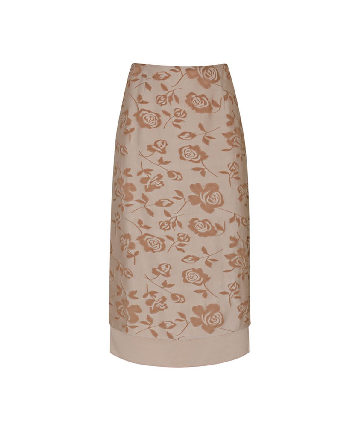 루루서울(LOULOUSEOUL) Vintage Floral Layered Skirt (Apricot)