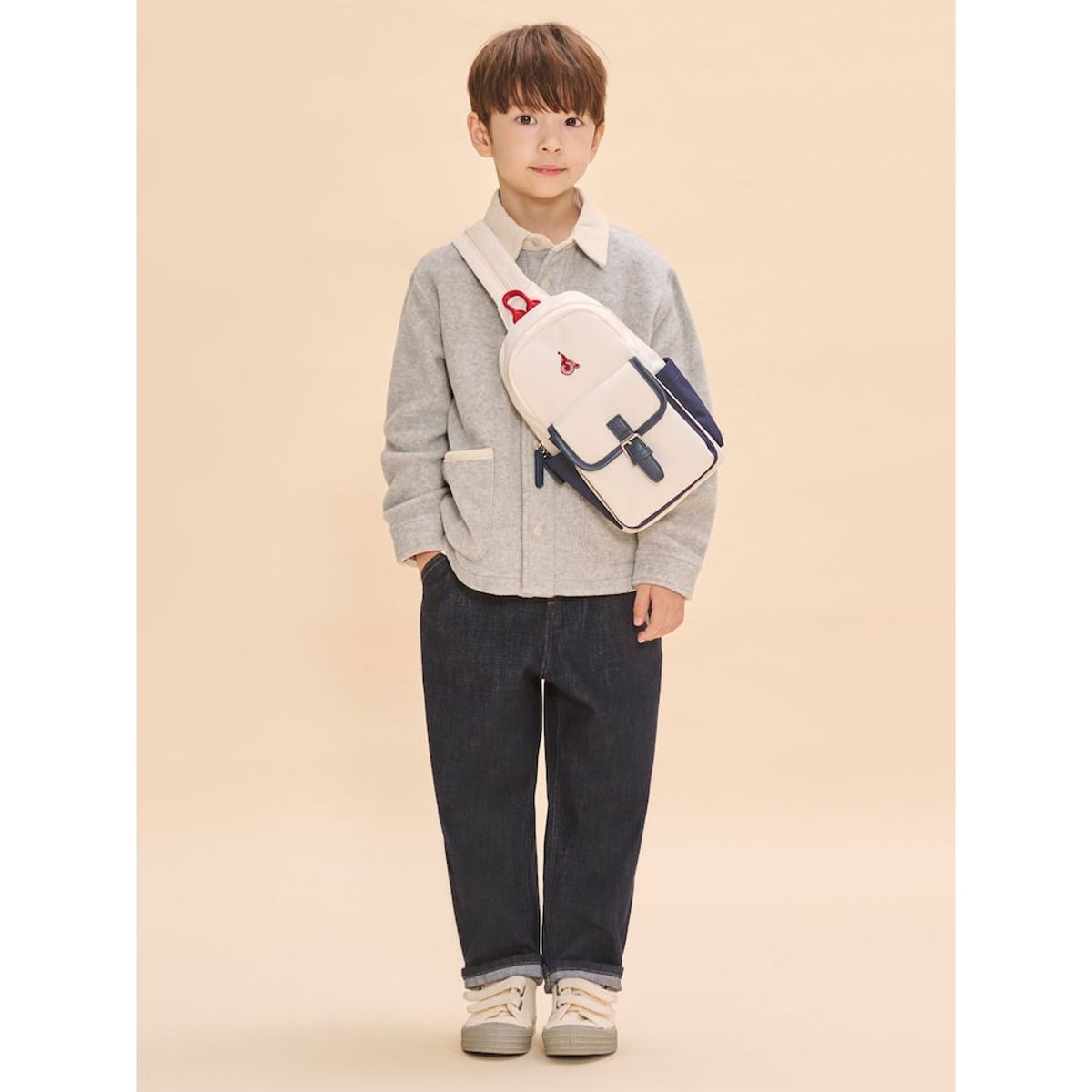 빈폴 키즈(BEANPOLE KIDS) 솔리드 시그니처 슬링백  아이보리 (BI51D2U230)