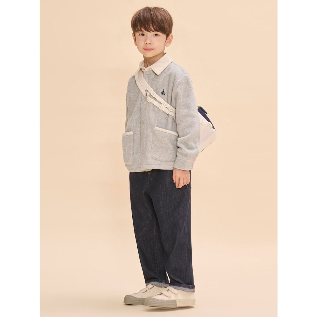 빈폴 키즈(BEANPOLE KIDS) 솔리드 시그니처 슬링백  아이보리 (BI51D2U230)