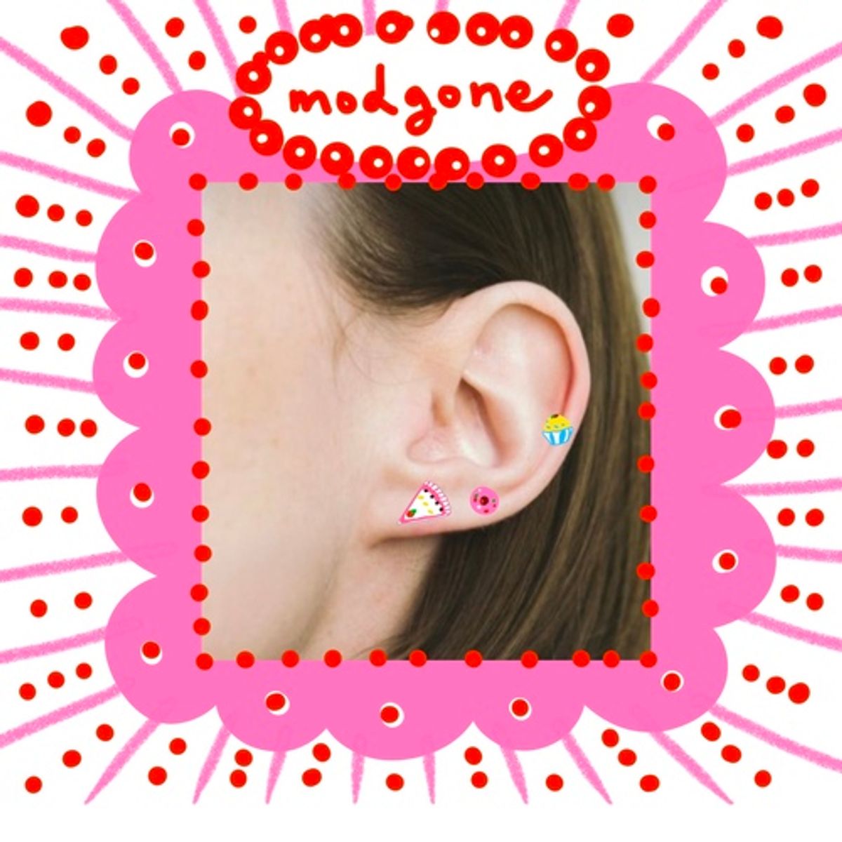 모드곤(MODGONE) 0.8mm 귀걸이 침 두께 얇은 케이크 피어싱 Cake piercing