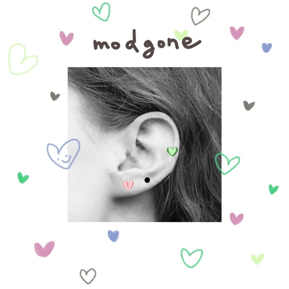 모드곤(MODGONE) 0.8mm 귀걸이 침 두께 얇은 케츠아이 하트 피어싱 Gem stone heart piercing