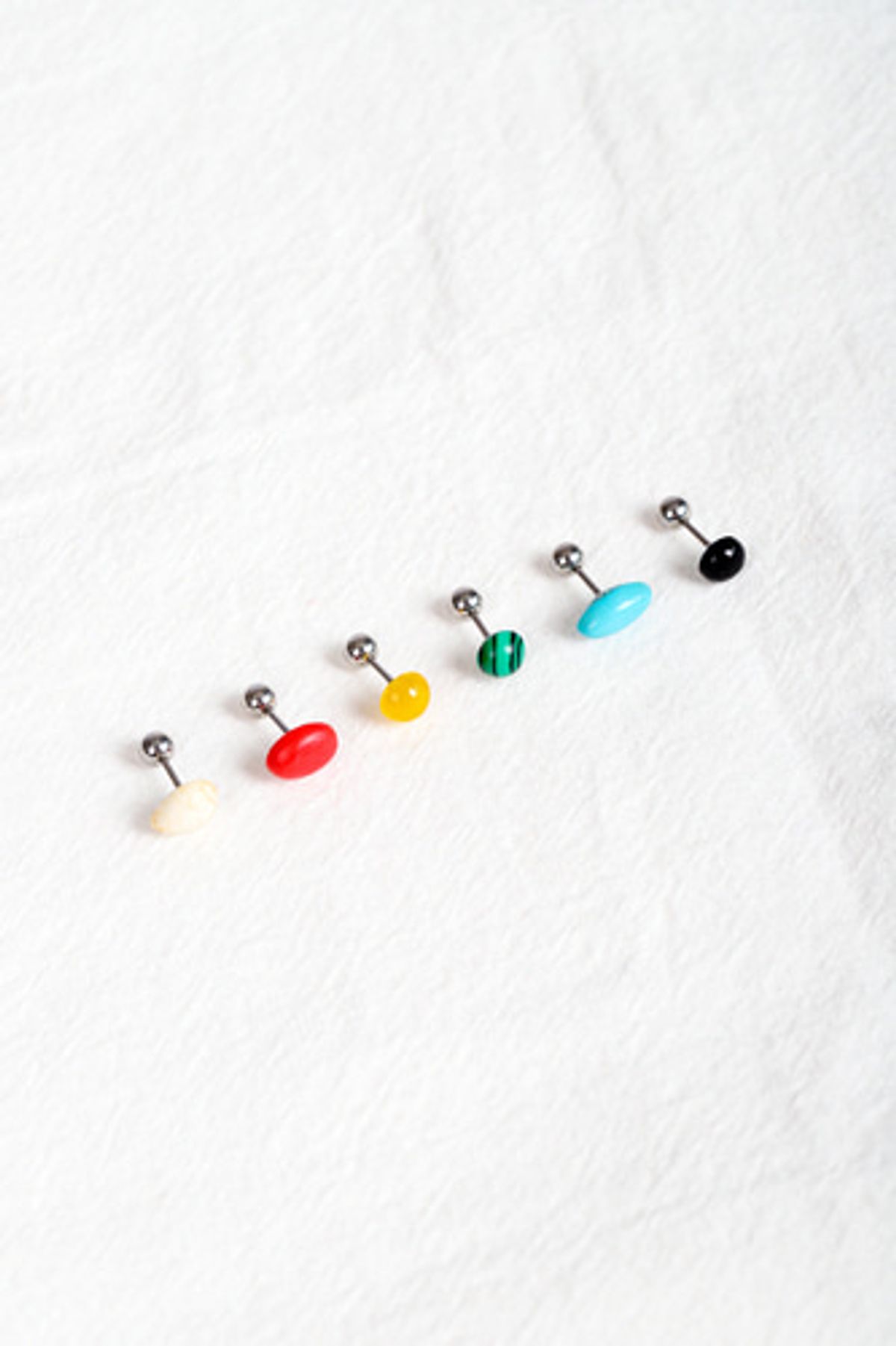 모드곤(MODGONE) 0.8mm 귀걸이 침 두께 얇은 원석 피어싱 Gem stone piercing