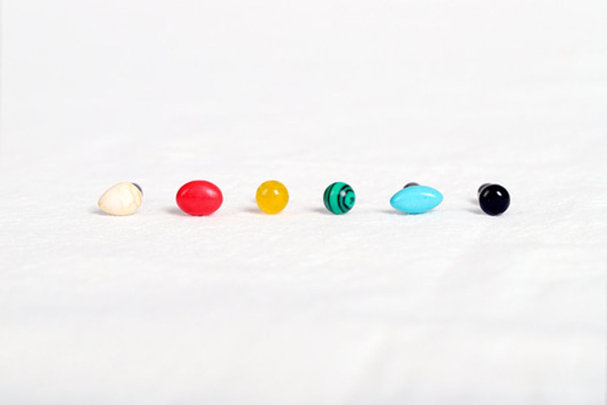 모드곤(MODGONE) 0.8mm 귀걸이 침 두께 얇은 원석 피어싱 Gem stone piercing
