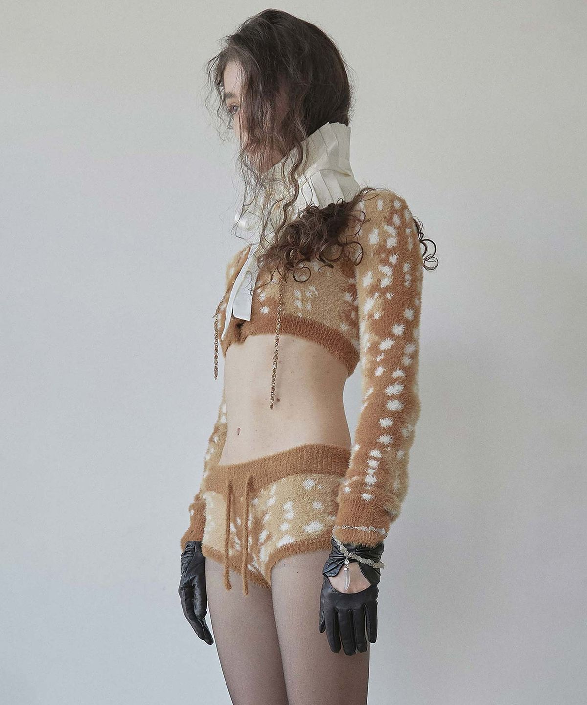 스컬프터(SCULPTOR) Rudolph Fur Cardigan Brown