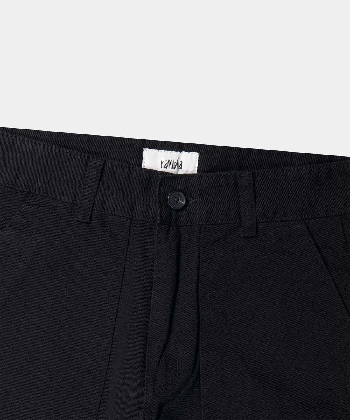 람블라(RAMBLA) 퍼티그 세미 와이드 워크 코튼 팬츠 [블랙]