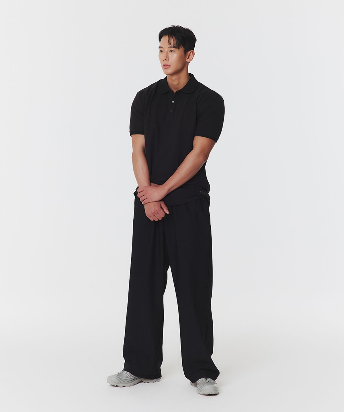 무신사 스탠다드 스포츠(MUSINSA STANDARD SPORTS) 골지 와이드 팬츠 [블랙]