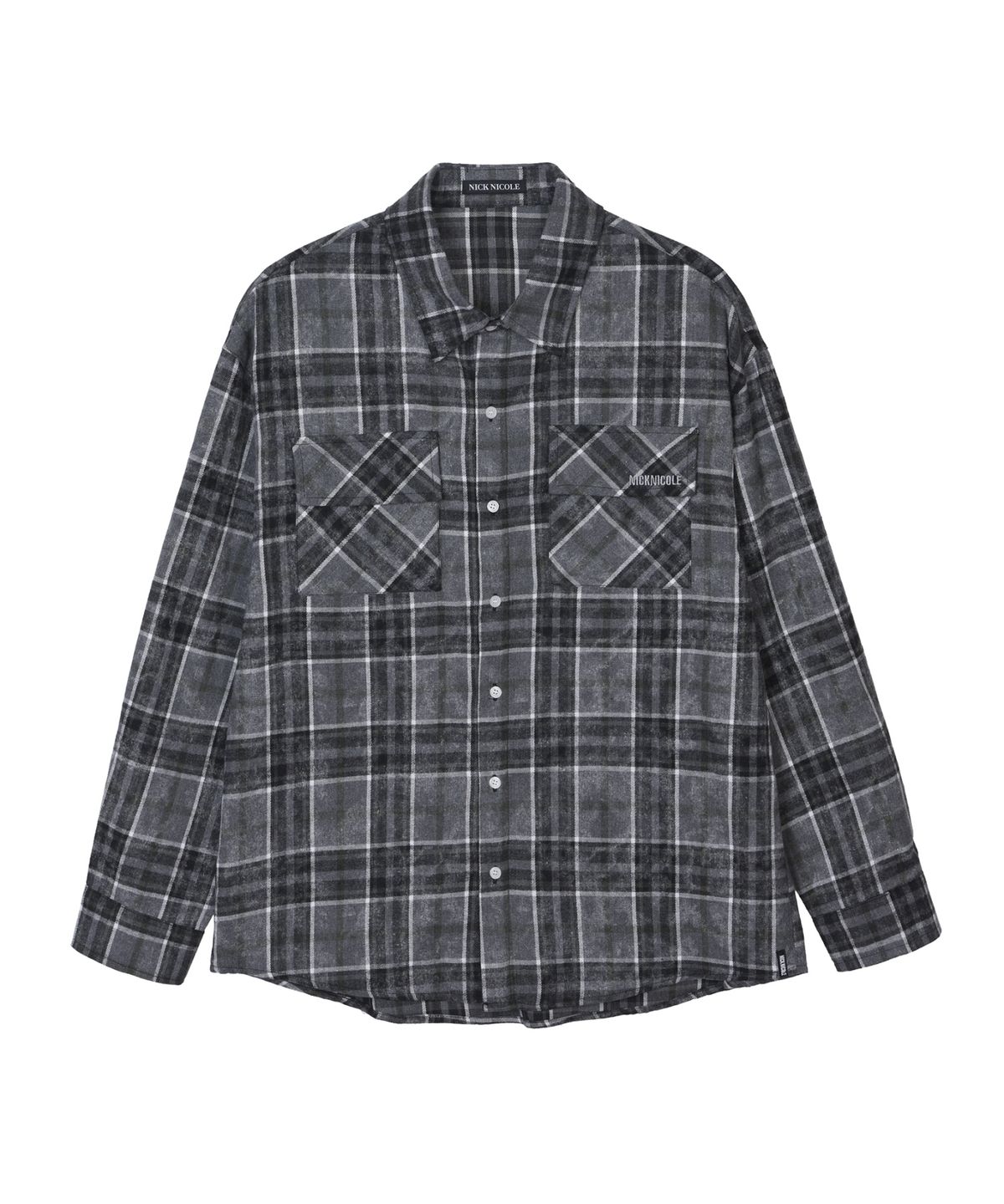닉앤니콜(NICK&NICOLE) WESTERN TWO POCKET CHECK SHIRTS_BLACK