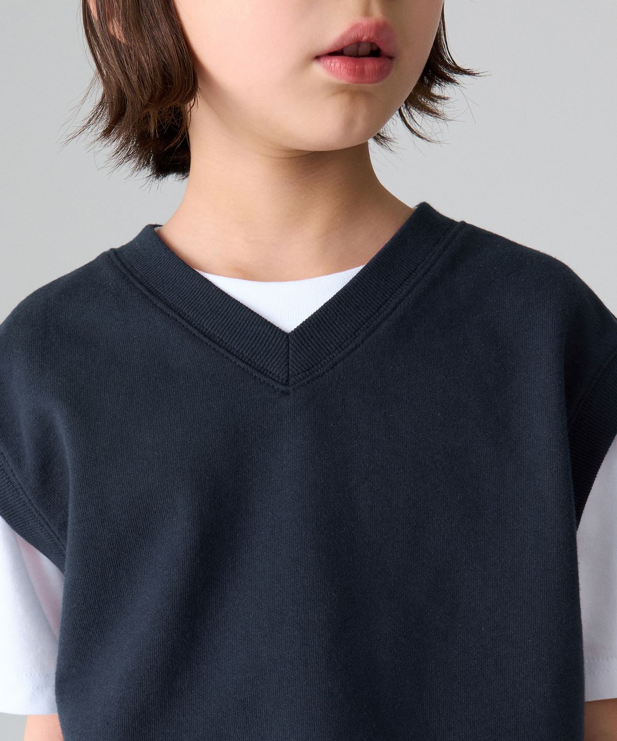 무신사 스탠다드 키즈(MUSINSA STANDARD KIDS) 오버사이즈 스웨트 베스트 [네이비]