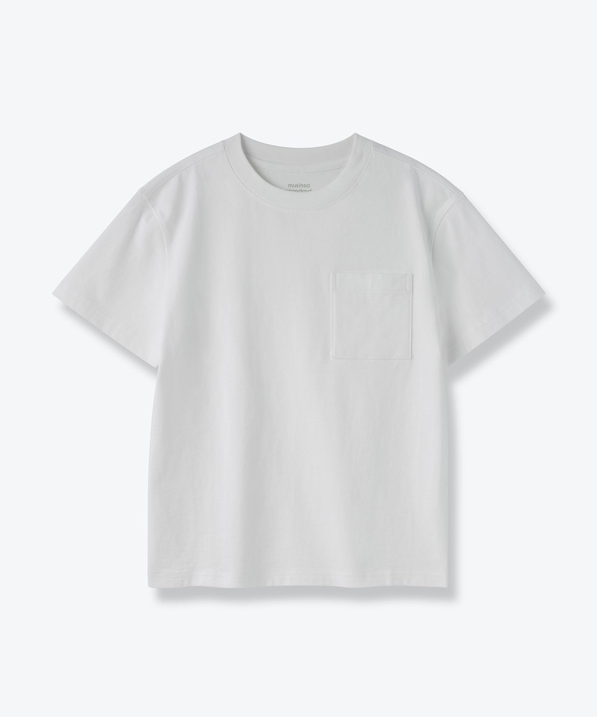 무신사 스탠다드 키즈(MUSINSA STANDARD KIDS) 릴렉스드 크루 넥 포켓 티셔츠 [화이트]