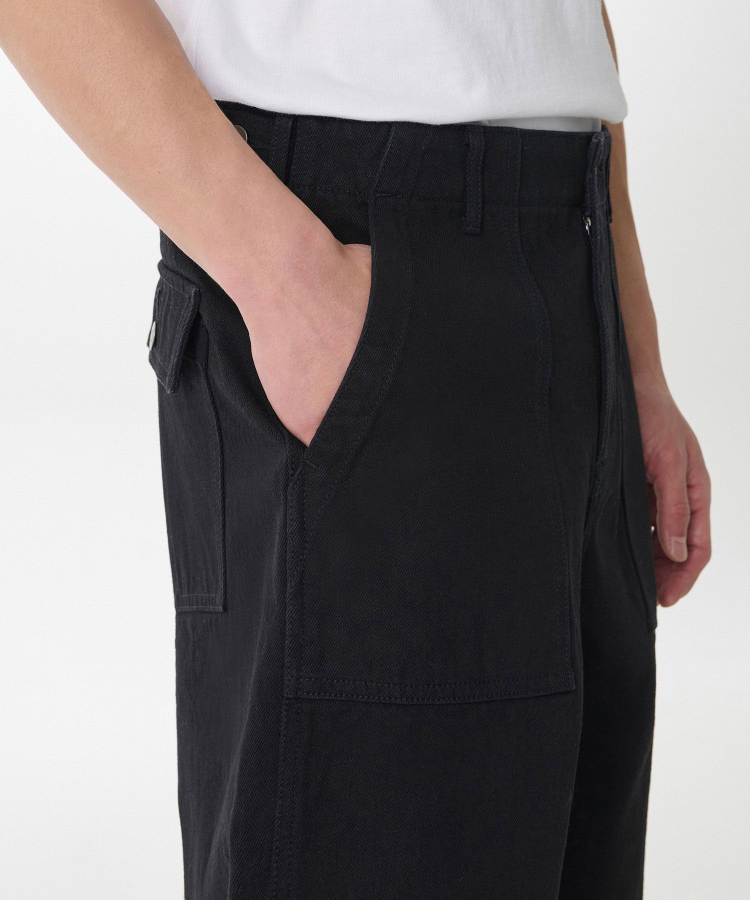 ★MUSINSA STANDARD★ Denim Fatigue Pants Low Black MMDNP516- MUSINSA | MUSINSA STANDARD Denim Fatigue Pants [Row Black]