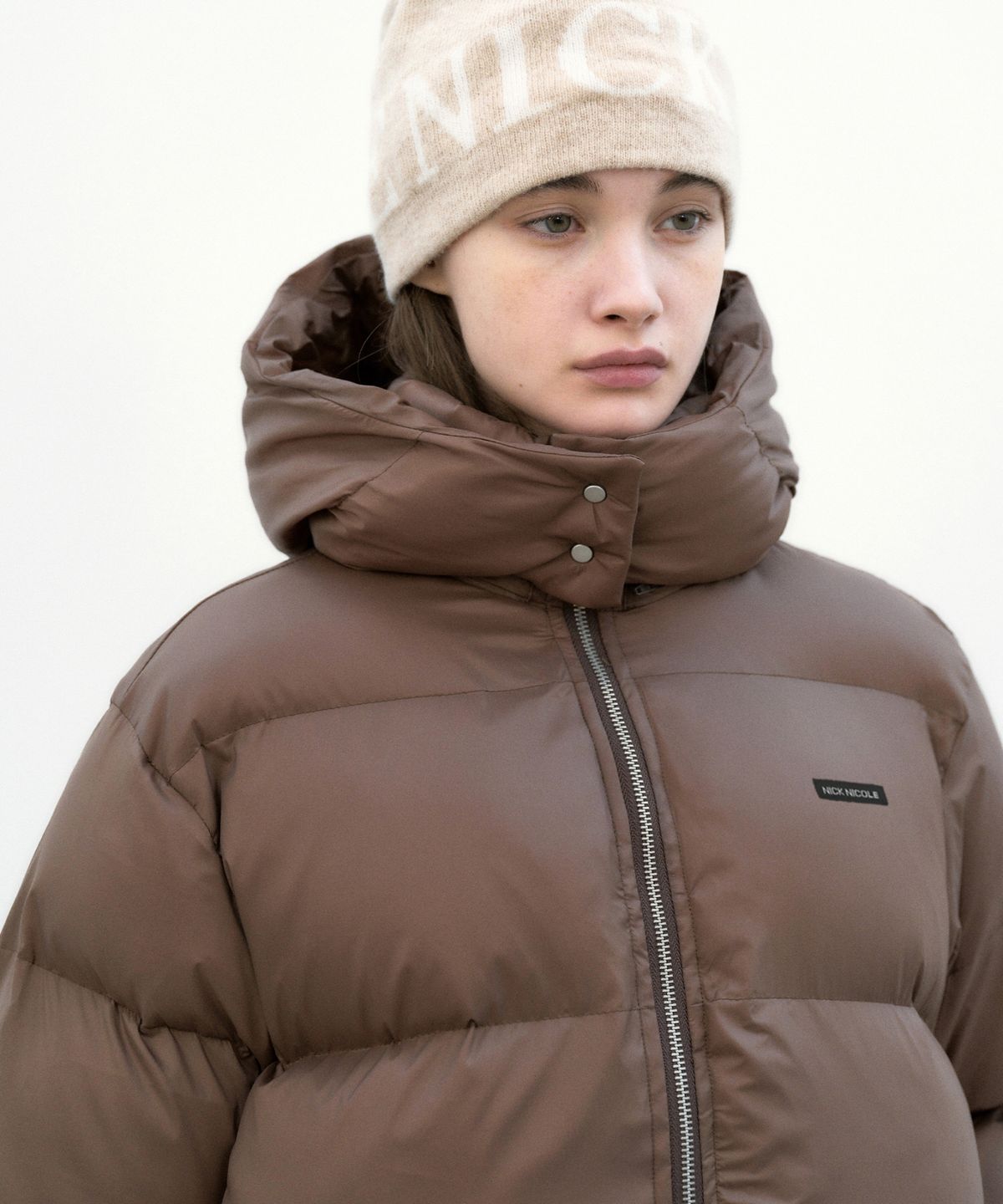 닉앤니콜(NICK&NICOLE) MINIMALISM HOODY PUFFER PADDING_BROWN