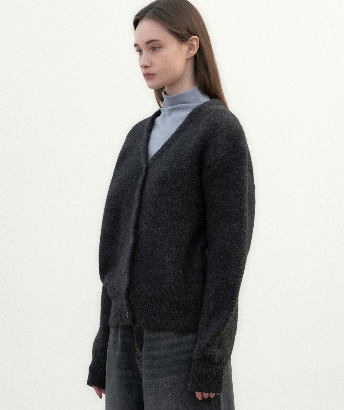 닉앤니콜(NICK&NICOLE) BOKASHI SWEATER CARDIGAN_CHARCOAL
