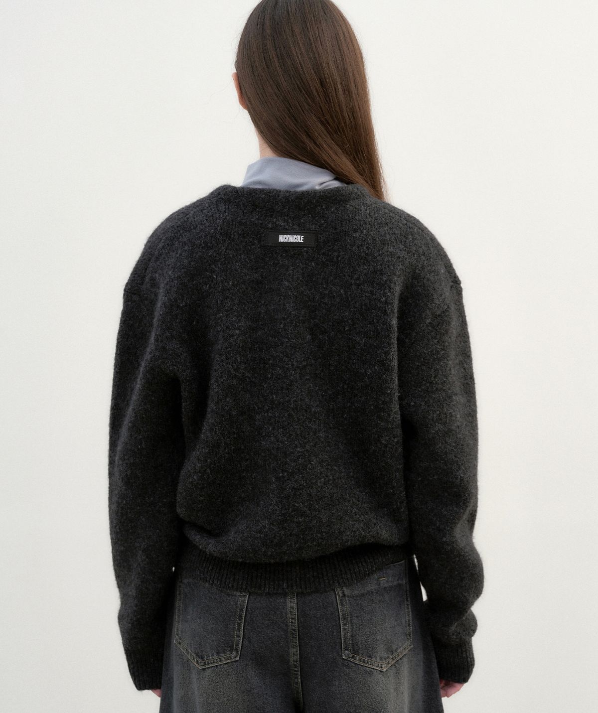 닉앤니콜(NICK&NICOLE) BOKASHI SWEATER CARDIGAN_CHARCOAL