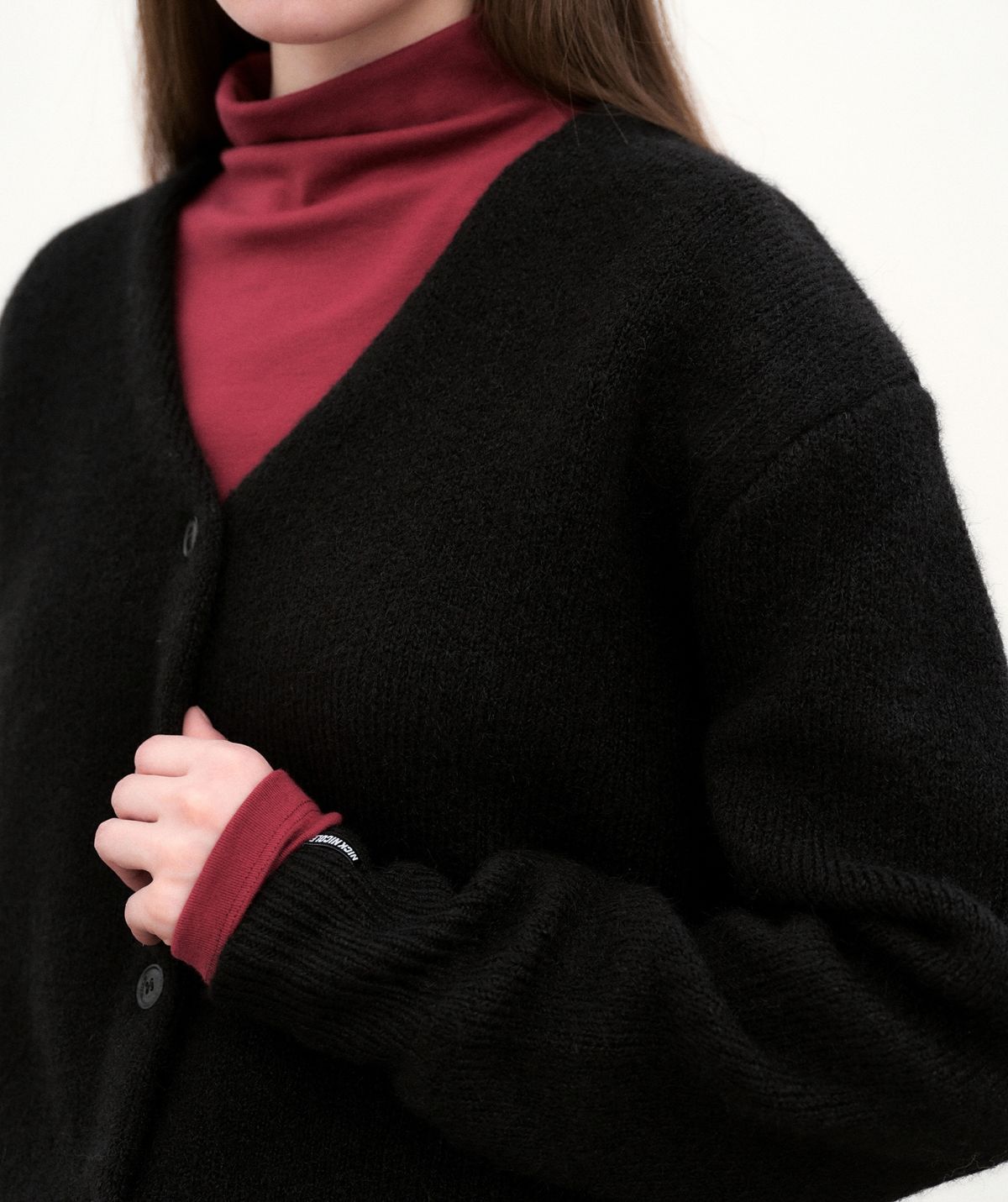 닉앤니콜(NICK&NICOLE) BOKASHI SWEATER CARDIGAN_BLACK