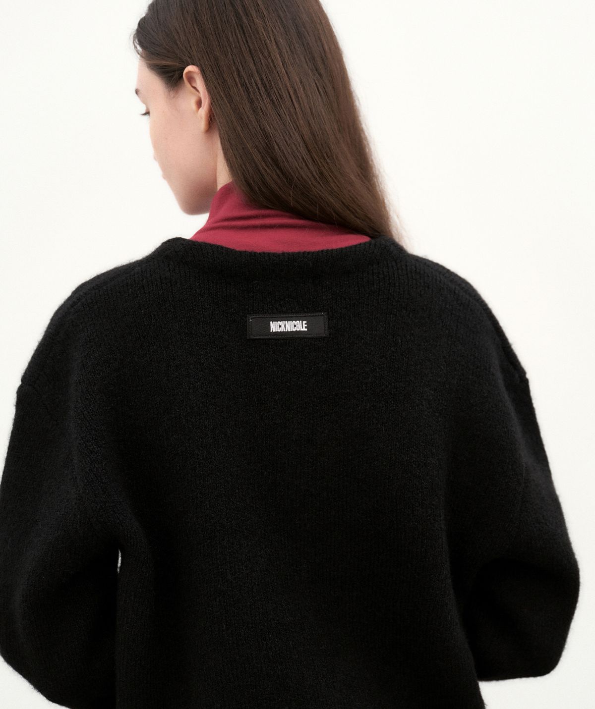 닉앤니콜(NICK&NICOLE) BOKASHI SWEATER CARDIGAN_BLACK