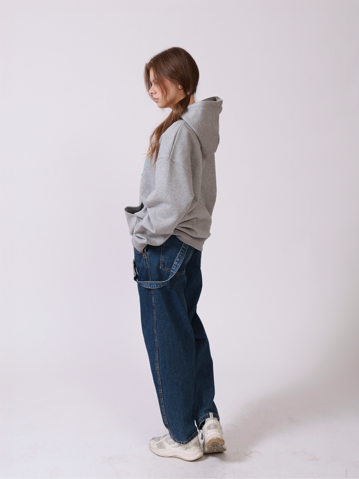 리에마르(LIEMAR) LM보더 오버핏 기모 후드 [크림]