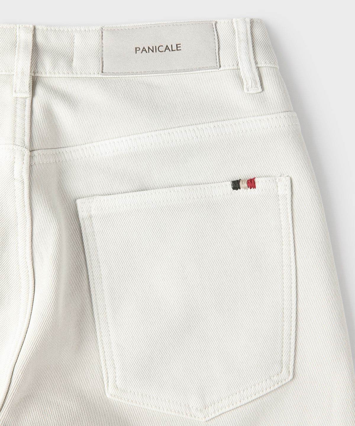 빠니깔레(PANICALE) 라이트그레이 자수 포인트 기모 데님 팬츠