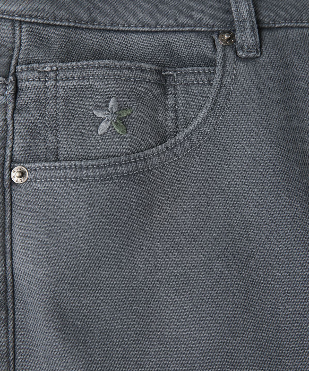 빠니깔레(PANICALE) 차콜 자수 포인트 기모 데님 팬츠