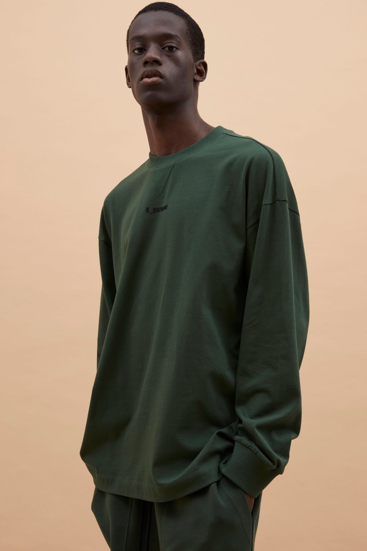 카먼트(K-GARMENT) U 드랍 숄더 루즈티 DEEP KHAKI
