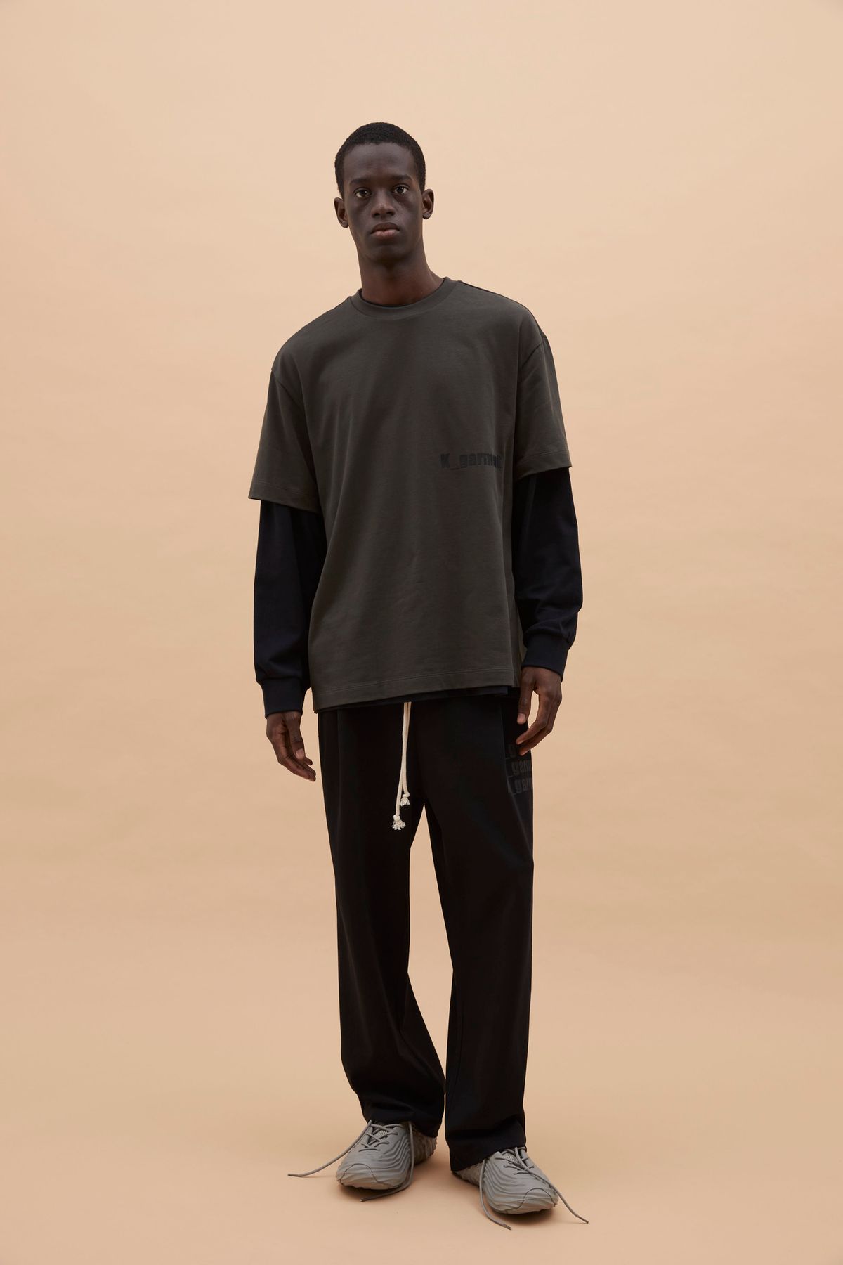 카먼트(K-GARMENT) M 원턱 와이드팬츠 BLACK