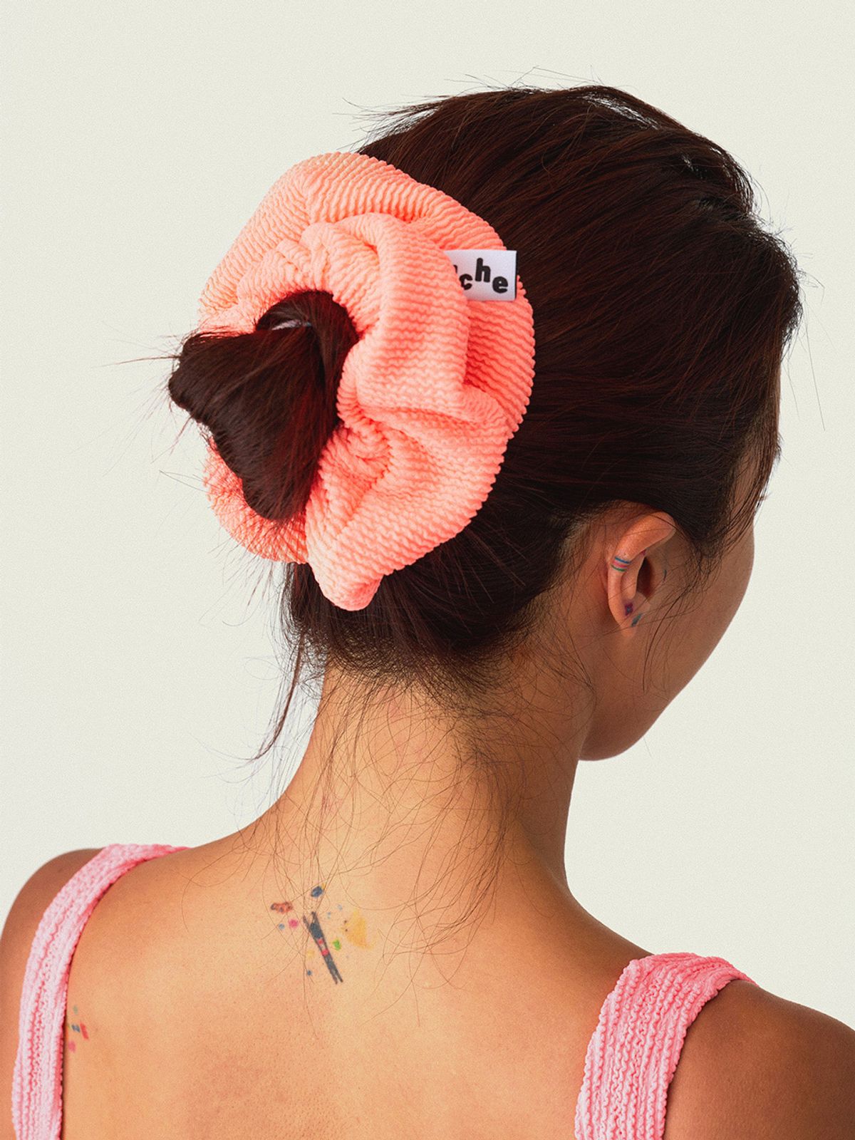 프쉬케(PSUCHE) CRINKLE SCRUNCHIE _PEACH PINK