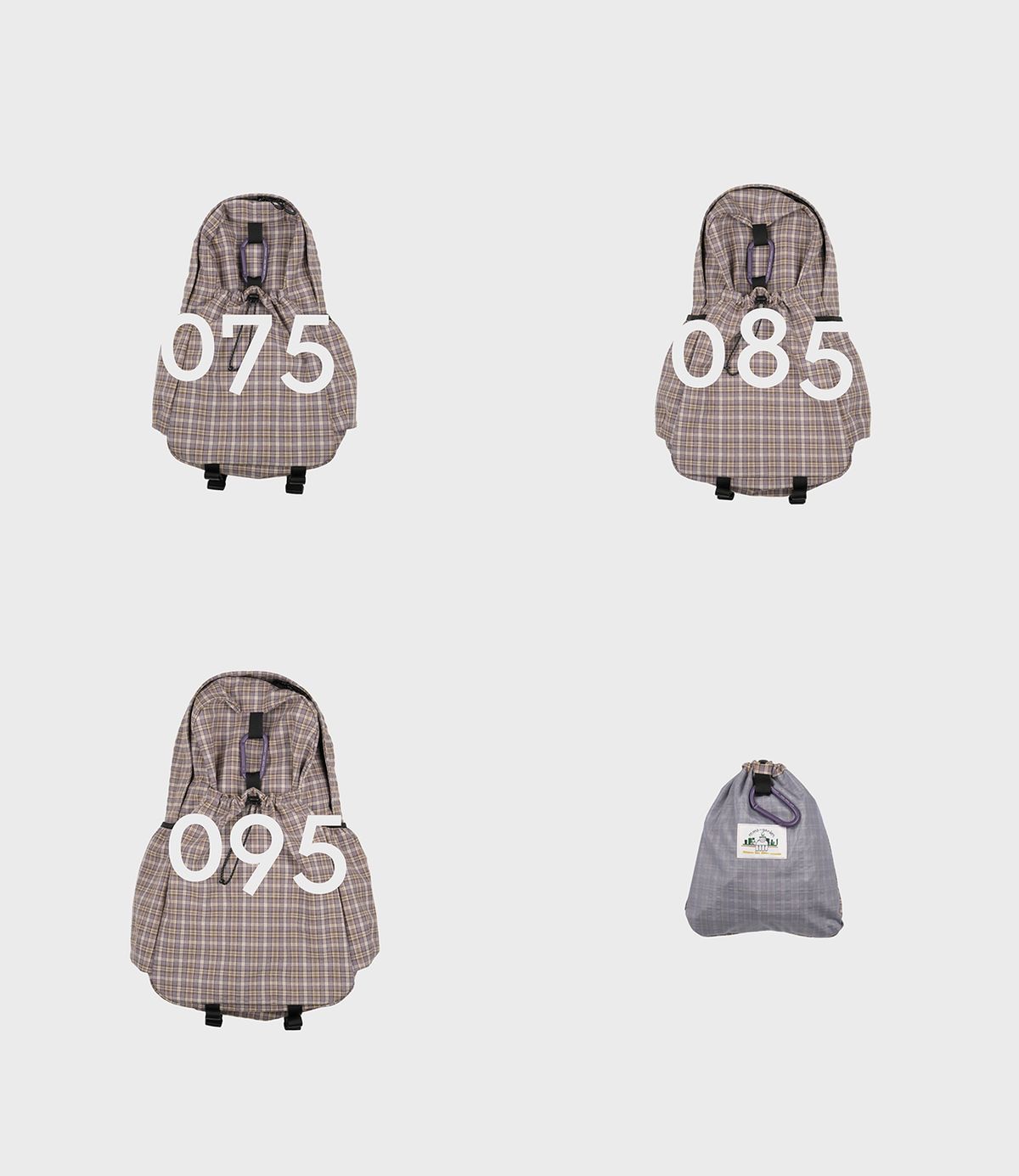 에메모가든(MMOGARDEN) mmo backpack cotton check 3layer / grape